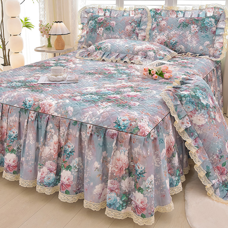 夹棉床裙单件2024新款床罩防尘遮丑下摆加厚床罩席梦思床垫保护套,床上用品,床裙,淘宝优惠券,粉丝福利购,淘宝优惠卷