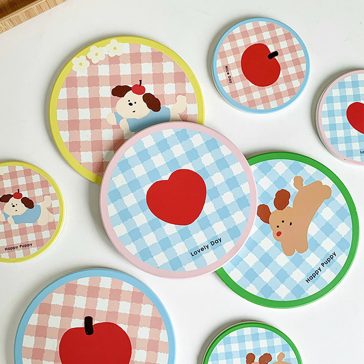 ins可爱小狗陶瓷吸水杯垫隔热垫