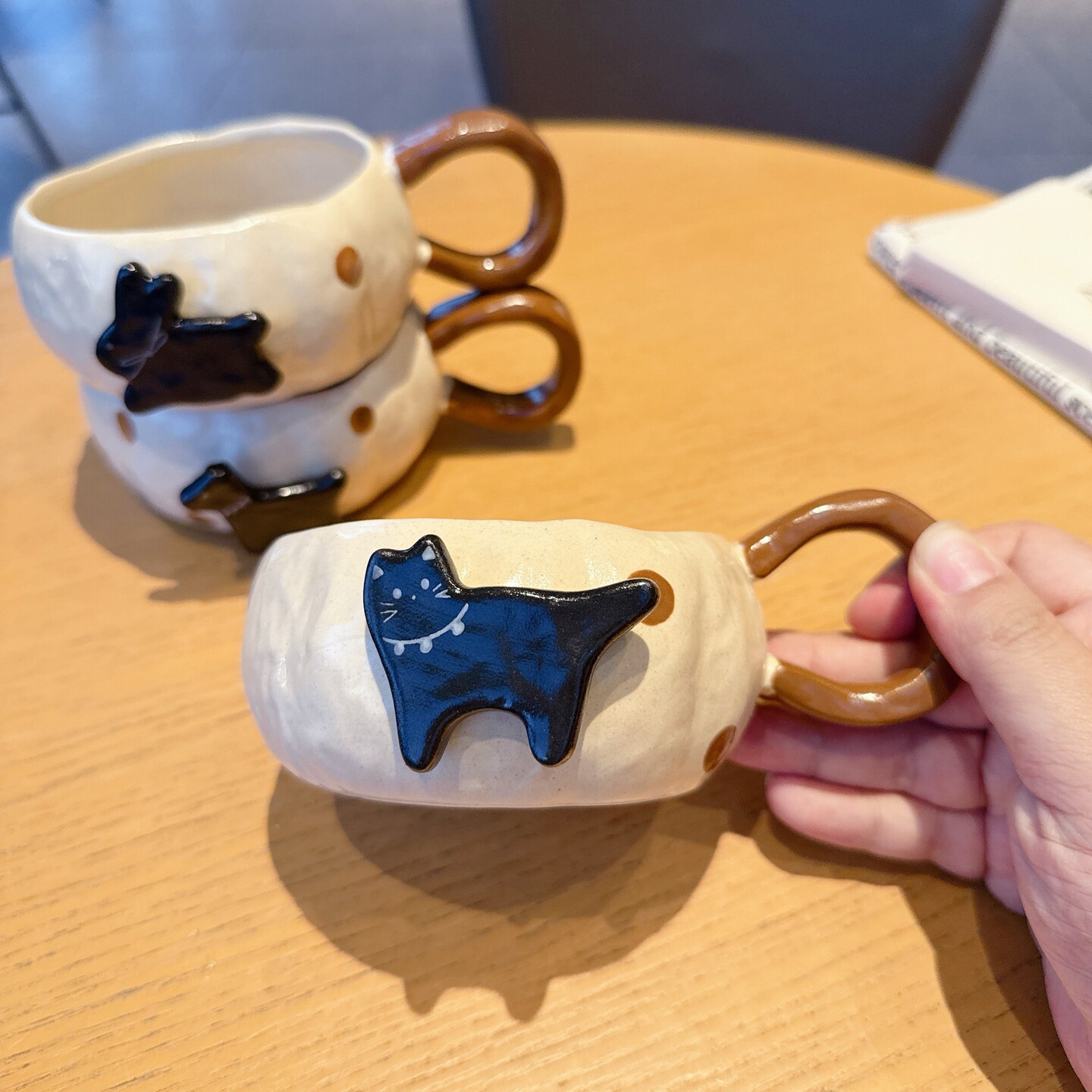 手作釉下彩复古可爱陶瓷杯咖啡杯图片