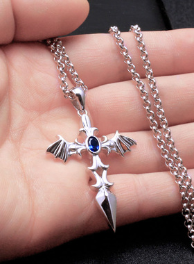 日韩风纯银十字架挂饰礼物项链