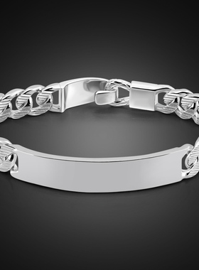 纯银朋克风手链欧美刻字礼物