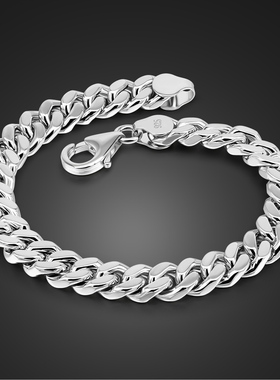 s925朋克银手链男士威尼斯