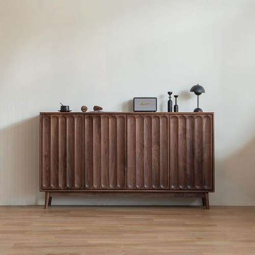 北美黑胡桃木实木餐边柜家用茶水柜置物柜家门口玄关柜鞋柜收纳柜