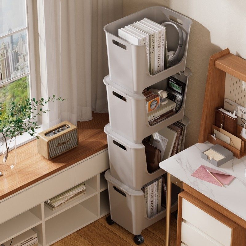 书包置物架可移动带轮小推车书本收纳架多层放书包桌下收纳柜零食,收纳整理,书桌收纳置物架,淘宝优惠券,粉丝福利购,淘宝优惠卷