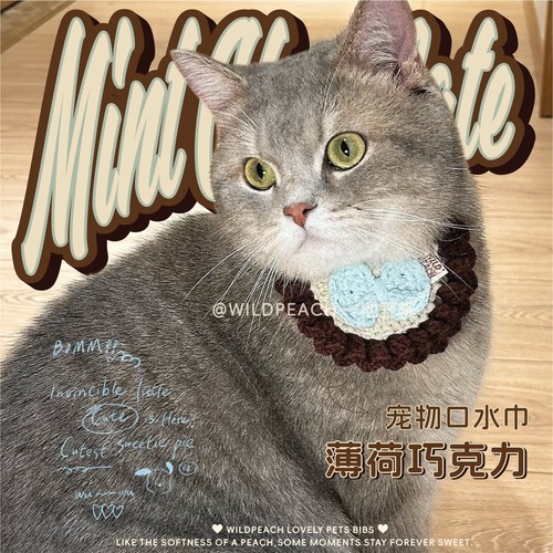 猫咪狗狗配饰宠物口水巾手工钩织