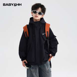 男童春秋户外防风冲锋衣外套2026新款青少年儿童春装防水运动夹克