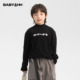 男童秋冬韩范半高领德绒打底衫 2025新款 儿童男孩黑色保暖内搭t恤