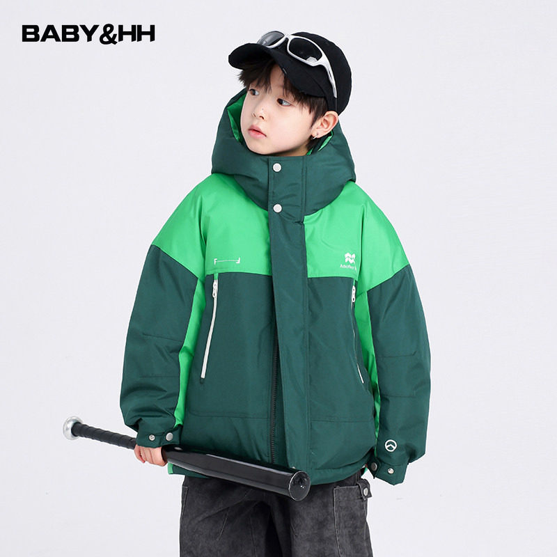 男童冬装撞色拼接冲锋衣工装羽绒服2025新款学生儿童加厚防寒外套,童装/婴儿装/亲子装,羽绒服,淘宝优惠券,粉丝福利购,淘宝优惠卷