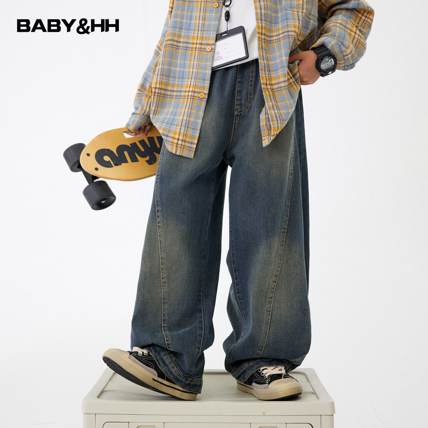 男童春秋潮牌阔腿弯刀牛仔裤2026新款青少年儿童春季宽松直筒裤子,童装/婴儿装/亲子装,裤子,淘宝优惠券,粉丝福利购,淘宝优惠卷