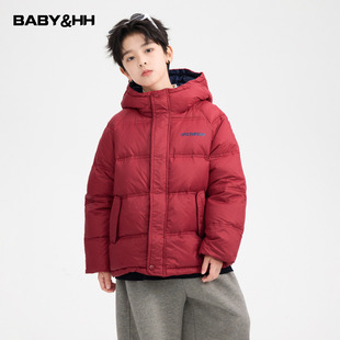 男童冬季新年红色面包羽绒服2026新款青少年儿童过年加厚防寒外套