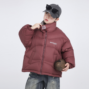男童冬季红色过年短款羽绒服2026新款儿童男孩冬装防风免洗厚外套