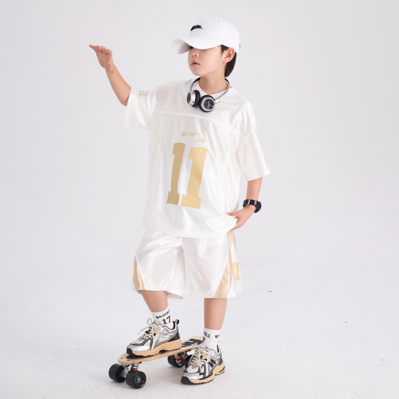 男童夏装运动篮球服短袖套装2025新款小学生儿童夏季速干冰丝衣服
