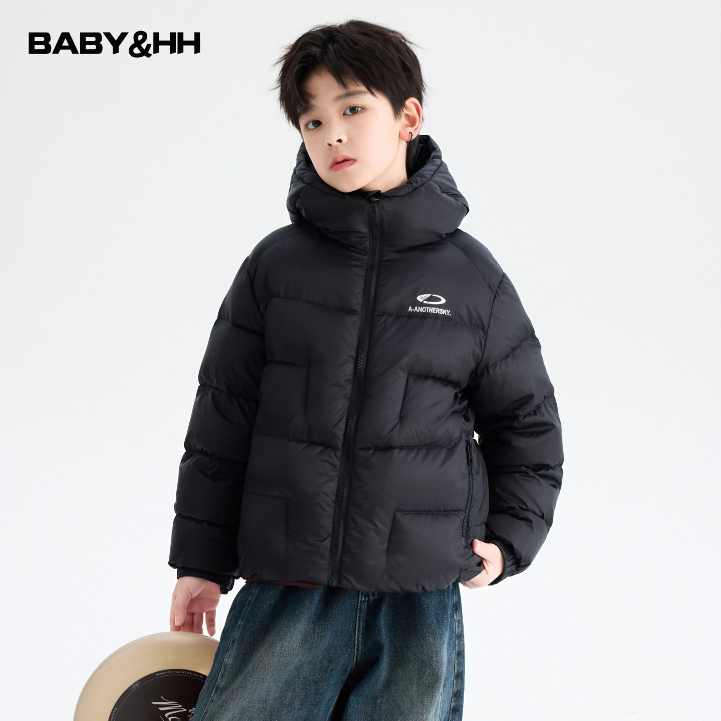 男童冬季户外黑色短款连帽羽绒服2025新款青少年儿童免洗防寒外套,童装/婴儿装/亲子装,羽绒服,淘宝优惠券,粉丝福利购,淘宝优惠卷