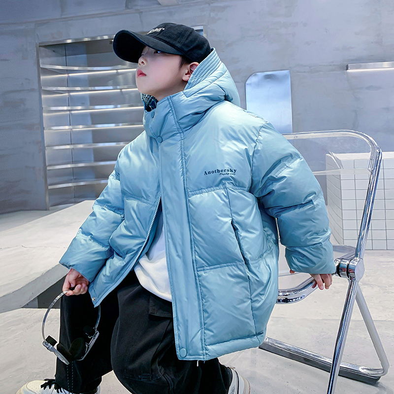 男童冬季短款防风免洗加厚羽绒服