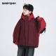 男童冬季 新年红色冲锋衣羽绒服2026新款 儿童男孩防风防水加厚外套