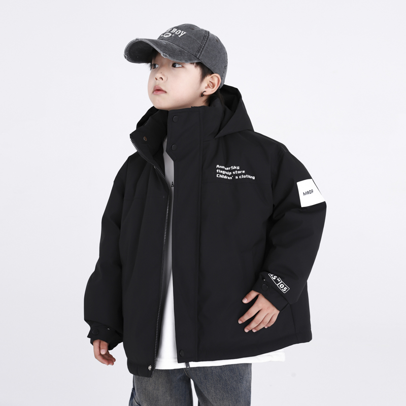 男童冬装防风冲锋衣工装厚羽绒服
