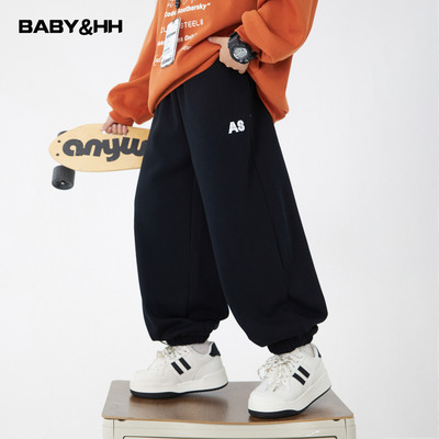 韩范一体绒束脚休闲直筒运动卫裤