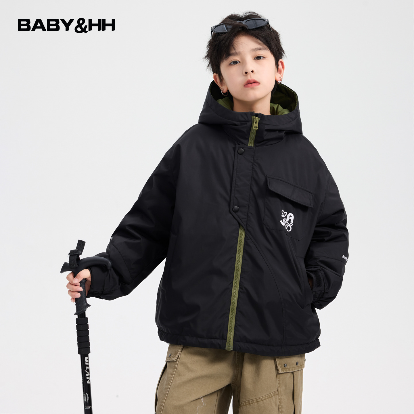 撞色户外防水加厚菱形格绗棉棉服