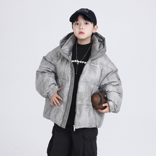 加厚免洗极寒外套 儿童冬装 男大童冬季 韩系拼接面包羽绒服2025新款