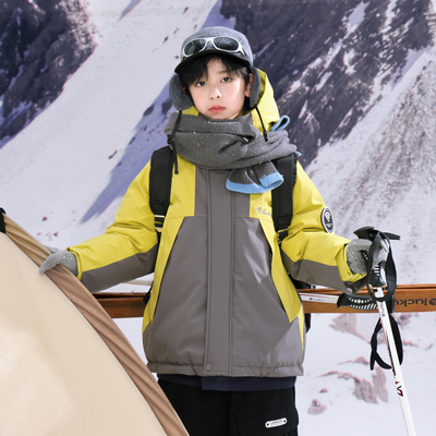 户外撞色滑雪防风防水冲锋衣棉服