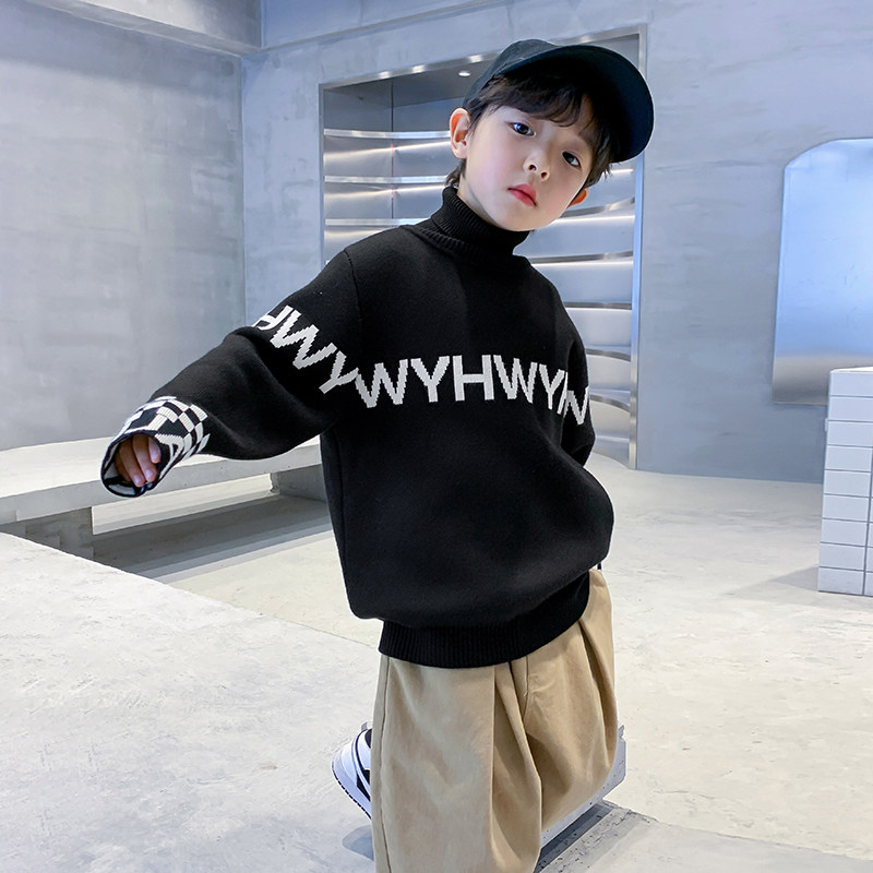 儿童冬季黑色加绒高领打底毛衣2025新款男童秋冬装潮牌加厚针织衫,童装/婴儿装/亲子装,毛衣/针织衫,淘宝优惠券,粉丝福利购,淘宝优惠卷