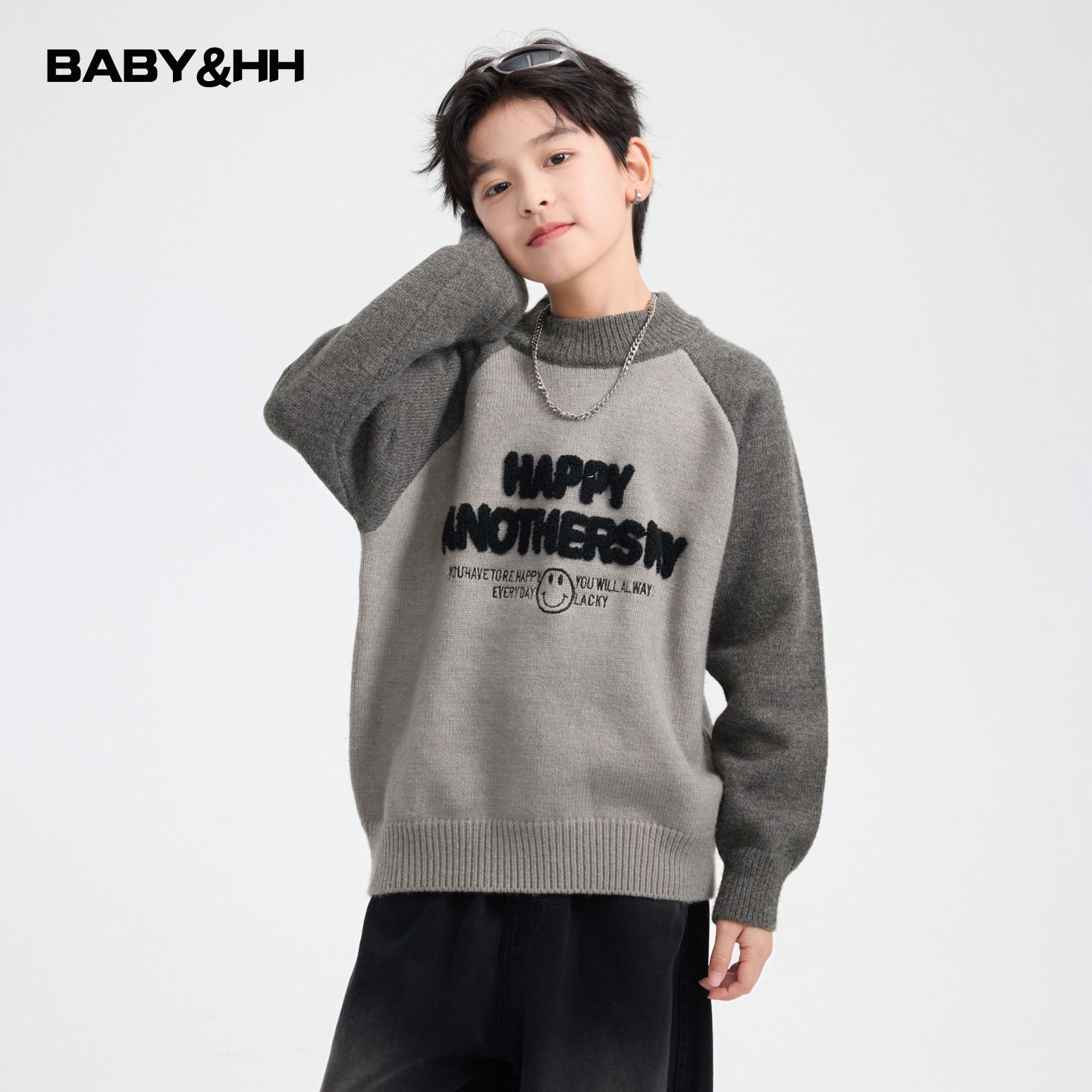 韩范立体毛巾绣半高领针织毛衣潮