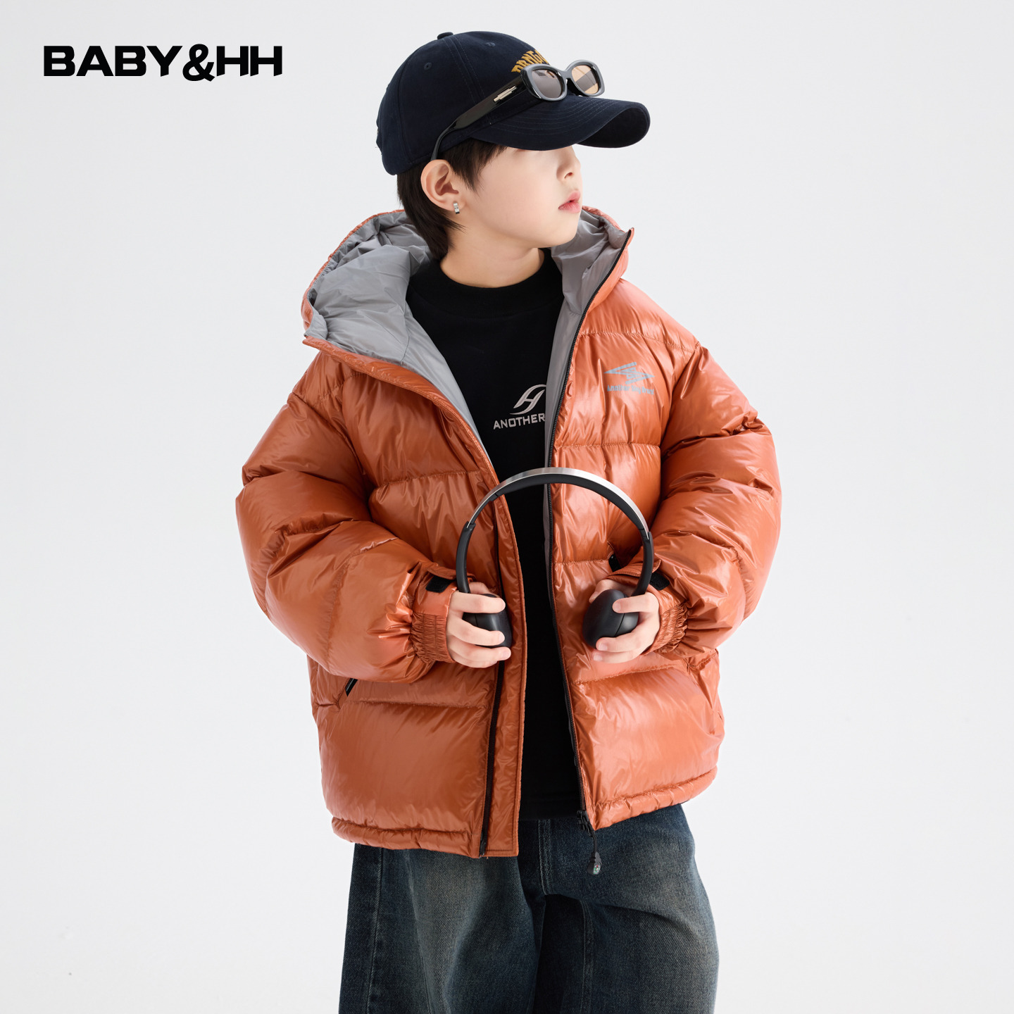 90白鸭绒户外防水面包连帽羽绒服