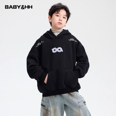 韩范一体绒运动休闲宽松连帽卫衣