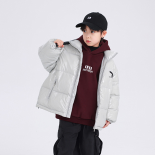 加厚防风免洗外套 儿童男孩冬季 男大童冬装 韩系亮面羽绒服2025新款