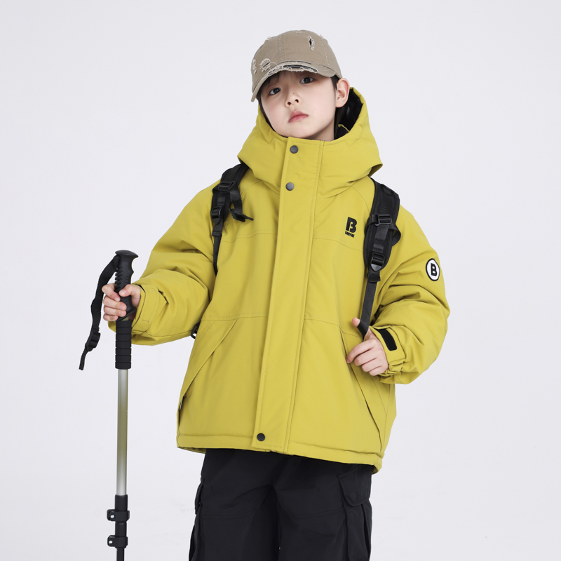 男童冬季防寒连帽冲锋衣羽绒服潮