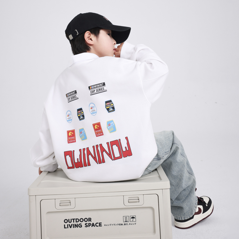 男童春秋机车风polo衫长袖T恤潮