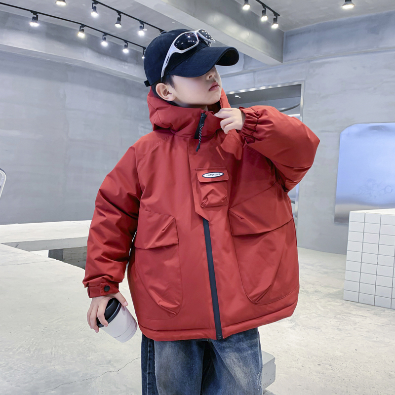 男童冬季加厚防风冲锋衣羽绒服潮