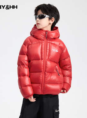 男童冬装新年红色高充绒羽绒服爆款2026新款儿童男孩防寒喜庆外套