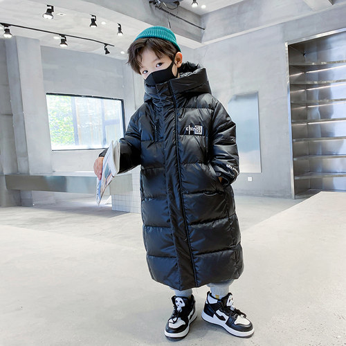 儿童冬装长款过膝免洗加厚羽绒服