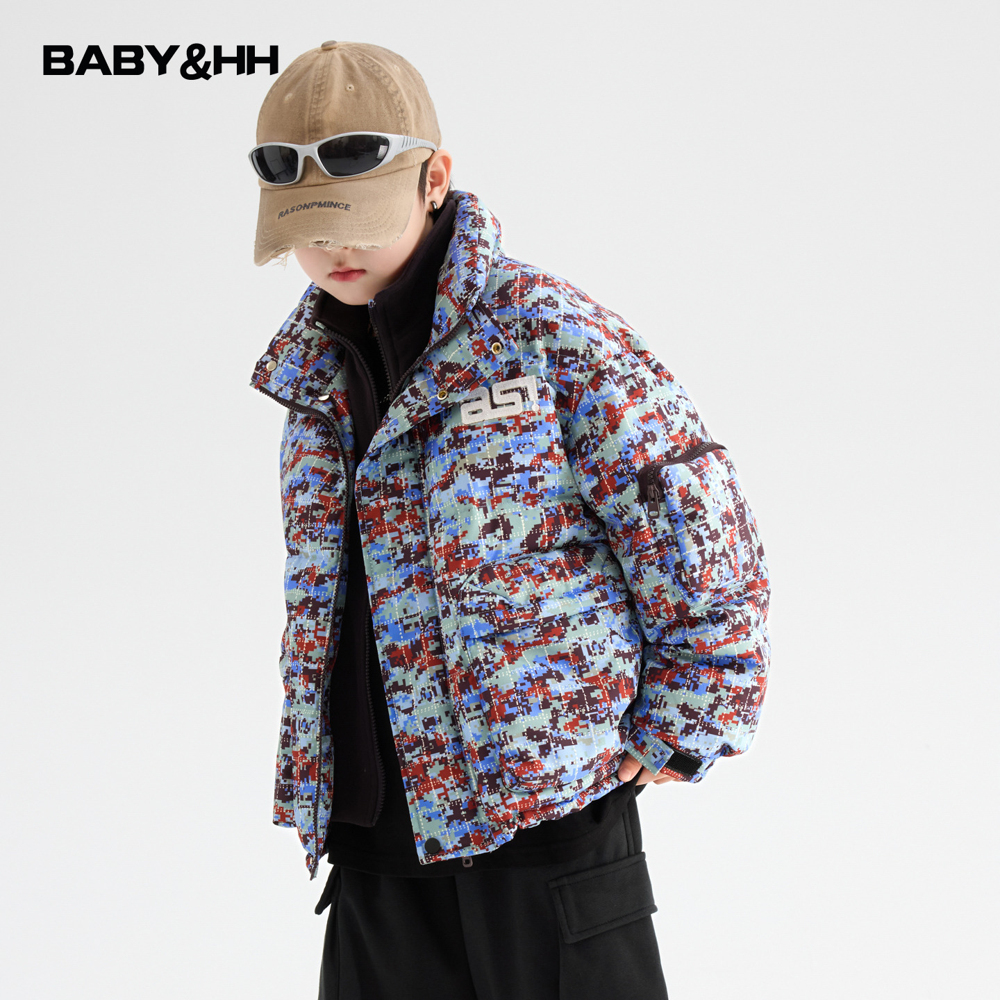 90安心绒迷彩工装防水立领羽绒服