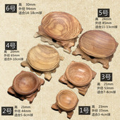 实木新款 多型号水晶球底座葫芦客厅摆件复古观赏奇石蛋雕平角球座