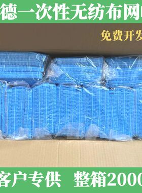 一次性无纺布帽食品车间网帽美容透气厨师帽防油烟头套2000只装