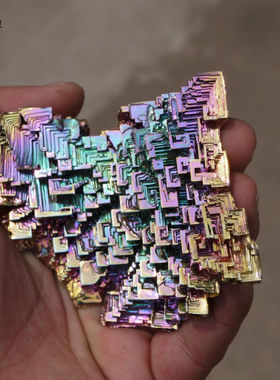 彩虹铋晶体彩色金属高纯铋晶体可单独挑选B542-146.3g|