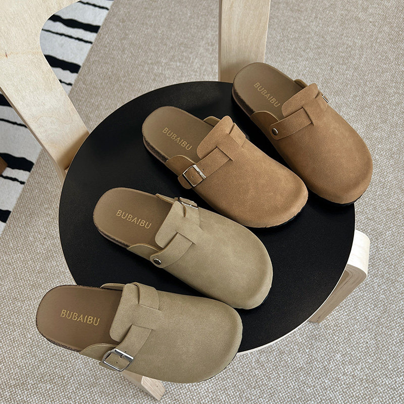 2026新款圆头8825-1半拖博肯侧边扣女包头半拖鞋软底外穿舒适女鞋