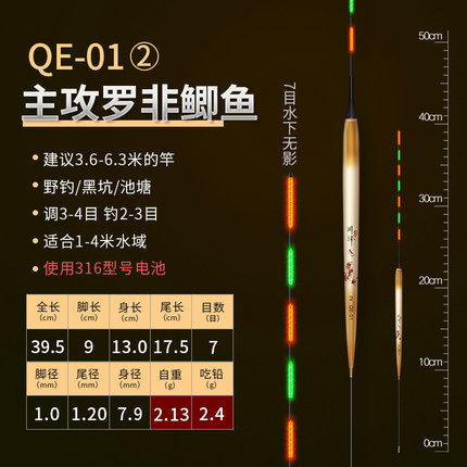 川泽罗非轻量电子漂短脚长尾夜光漂高灵敏抗流水底钓超亮大物浮漂 户外/登山/野营/旅行用品 浮漂 原图主图