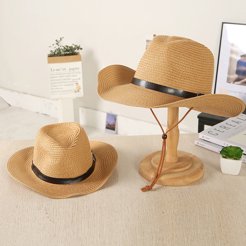 草帽男士夏季亲子款大檐防晒遮阳帽子户外钓鱼农民太阳帽子沙滩帽