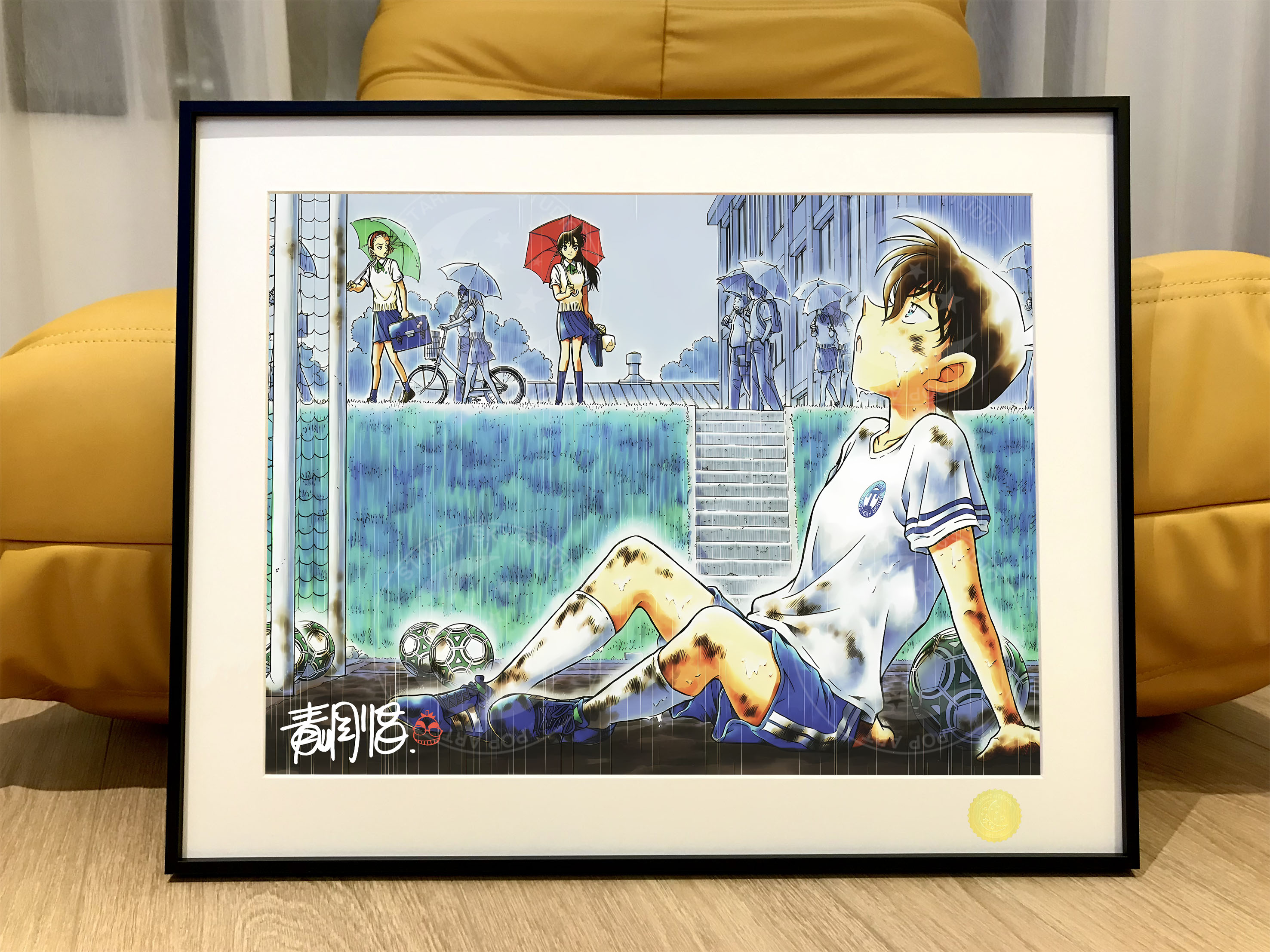 星空《足球少年》名侦探柯南工藤新一毛利兰动漫二次元装饰画