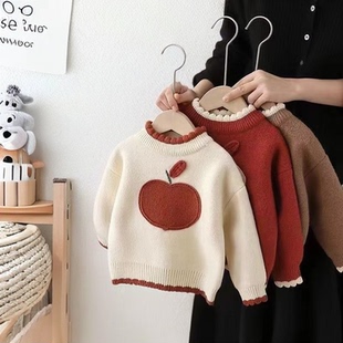 女童毛衣秋冬新款宝宝加厚针织衫洋气韩版婴儿童装卡通打底衫百搭