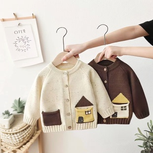 男童毛衣开衫帅气宝宝春秋外套韩版婴儿外穿针织衫百搭儿童早秋装