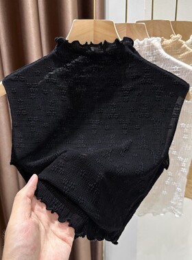 黑色蕾丝百搭假领子女春秋款