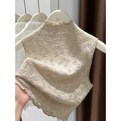 法式蕾丝半高领打底衫