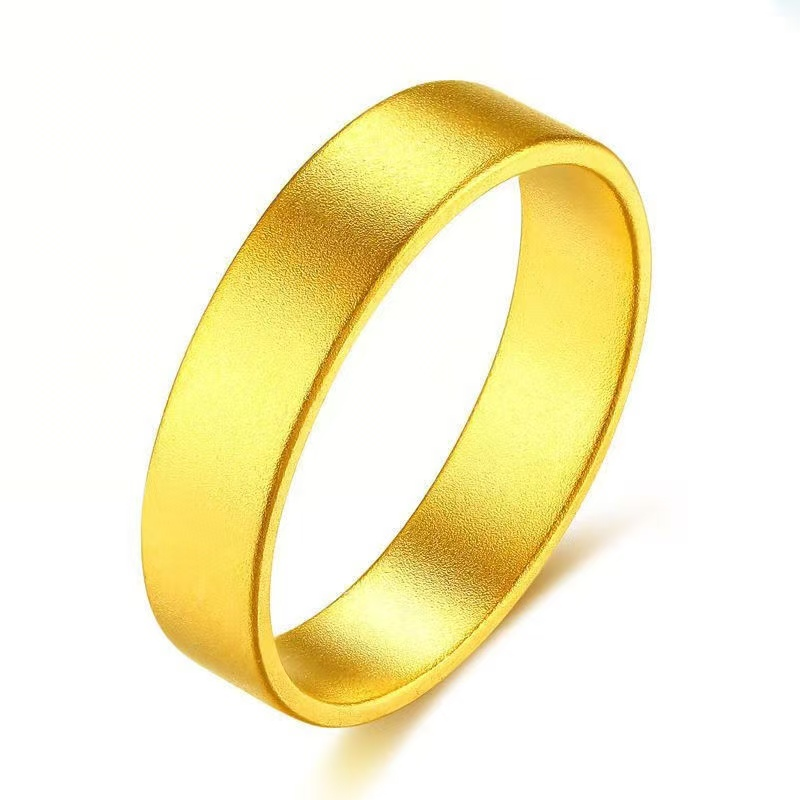 999足金素金戒指古法情侣经典款