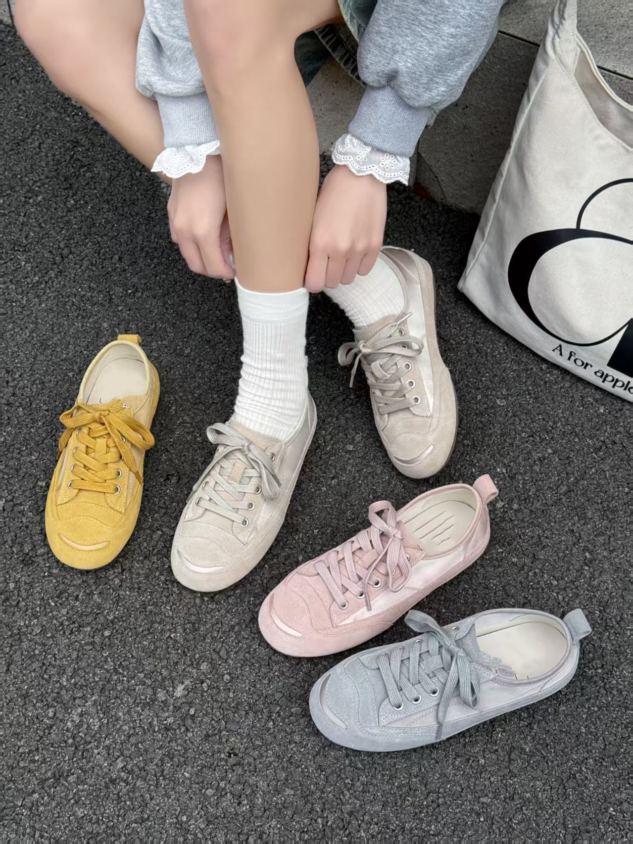 欧洲站2025春季新款真皮系带拼色德训鞋运动鞋跑步鞋百搭厚底增高