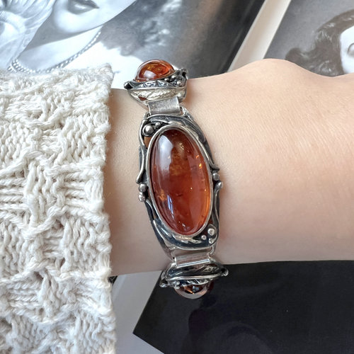 原矿琥珀手链手镯古董首饰中古