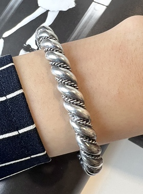 实心纯银手镯欧美古董首饰银饰